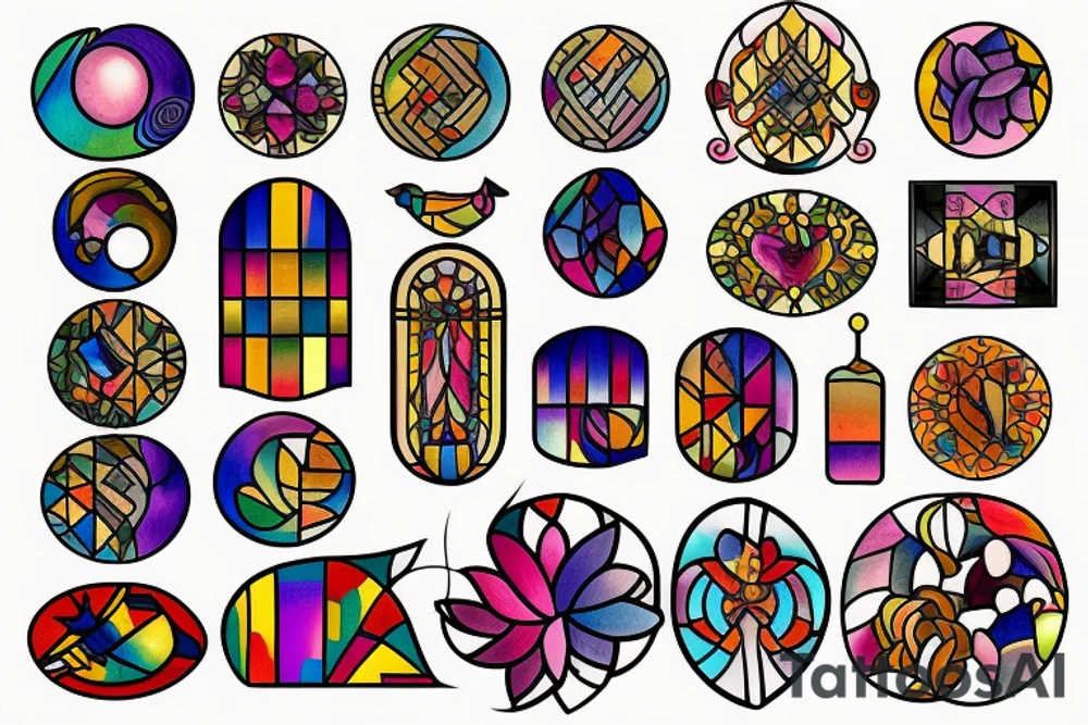 Stained glass woman tattoo idea