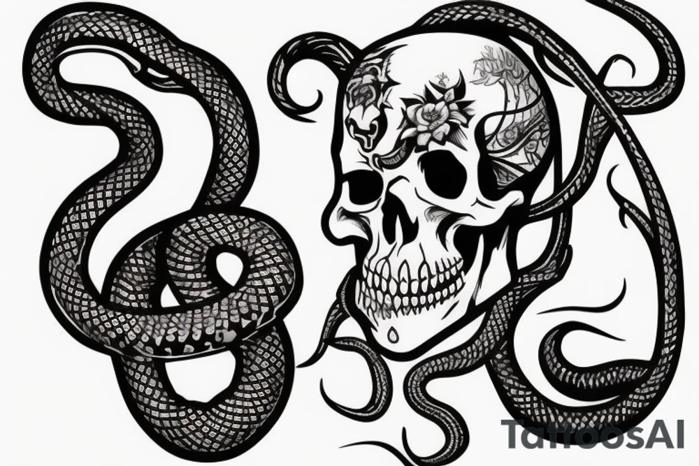 Snake and skull tattoo idea