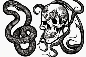 Snake and skull tattoo idea