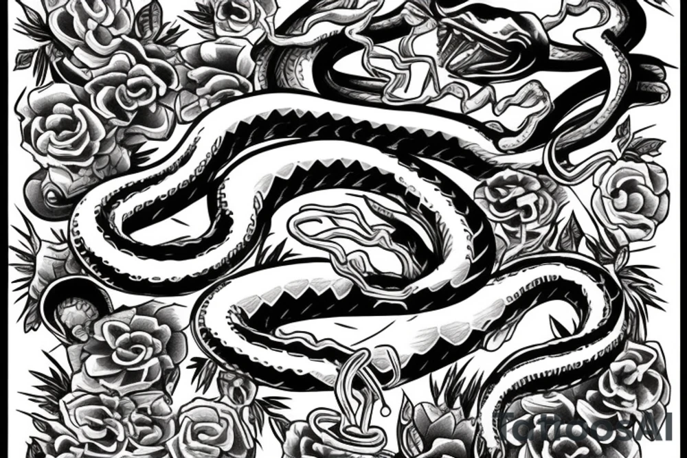 Snake, American traditional tattoo idea