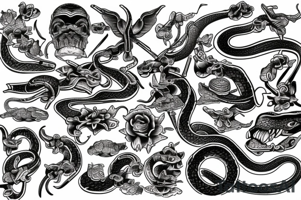 Snake, American traditional tattoo idea