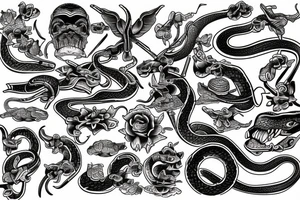Snake, American traditional tattoo idea