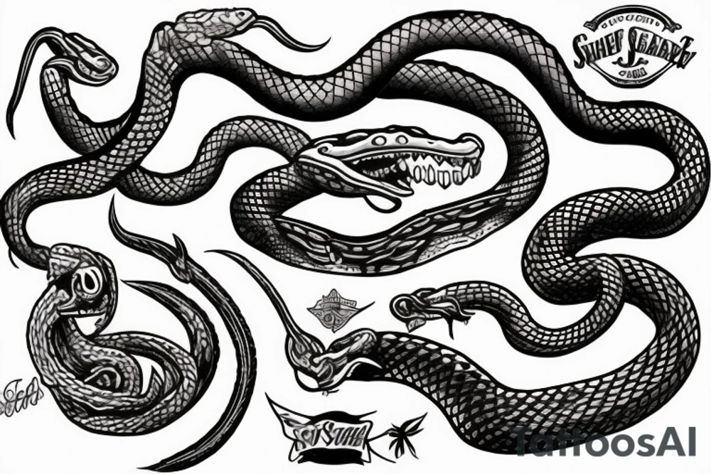 Snake, American traditional tattoo idea