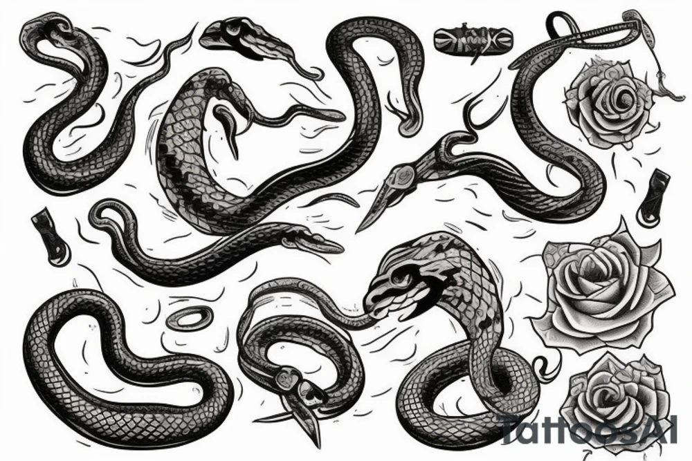 Snake, American traditional tattoo idea