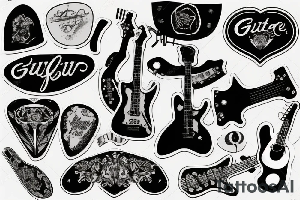 A guitar pick tattoo idea