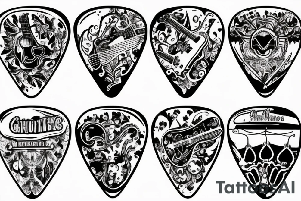 A guitar pick tattoo idea