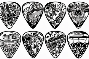 A guitar pick tattoo idea