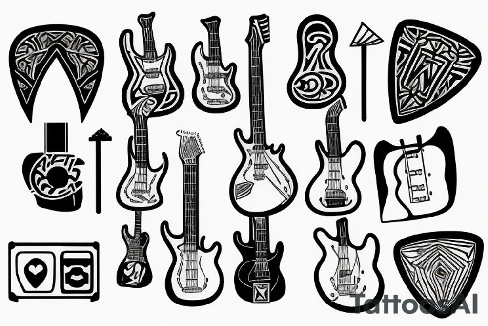 A guitar pick tattoo idea