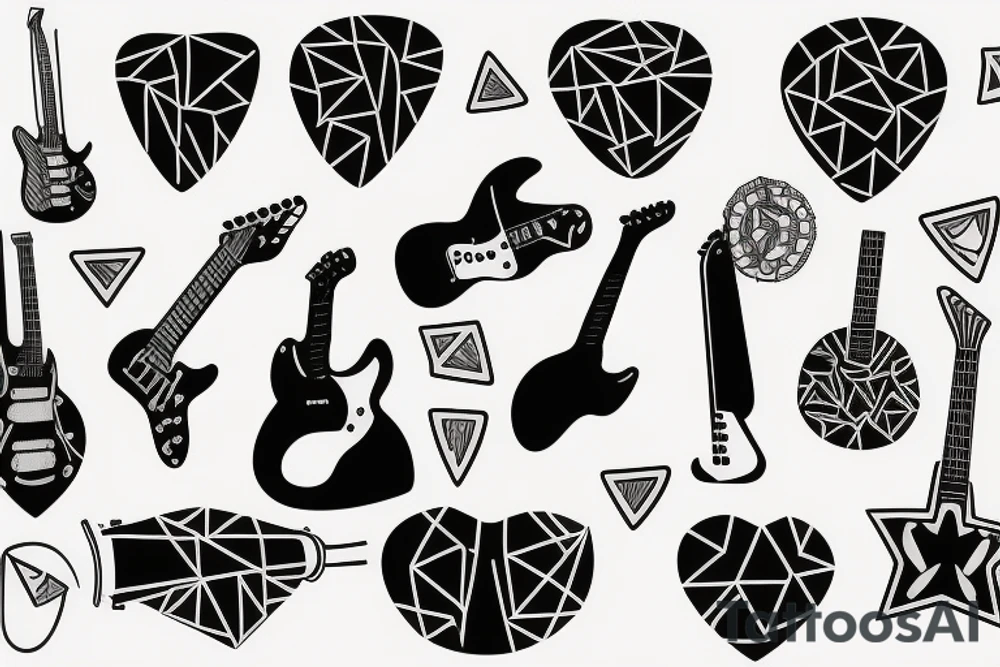A guitar pick tattoo idea