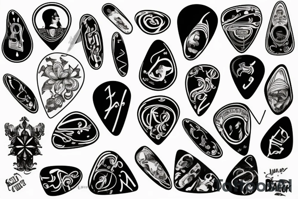 A guitar pick tattoo idea