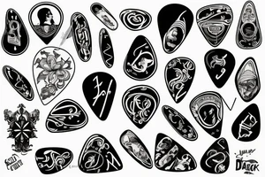A guitar pick tattoo idea