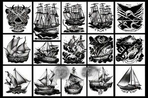 Burning ship tattoo idea