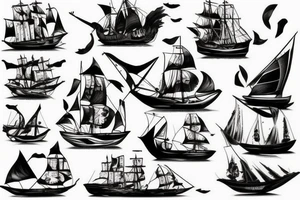 Burning ship tattoo idea