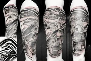 Burning ship tattoo idea