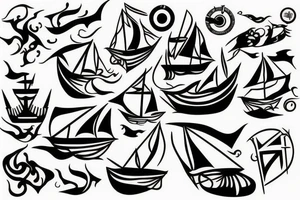 Burning ship tattoo idea