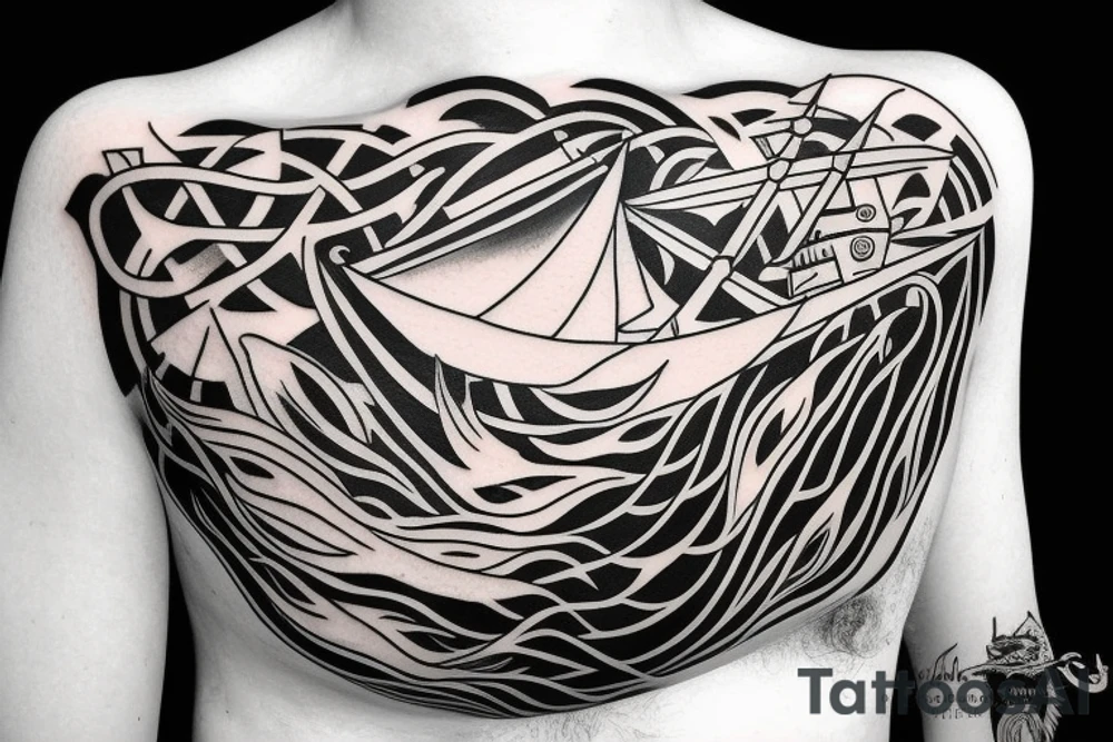 Burning ship tattoo idea