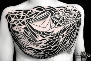 Burning ship tattoo idea