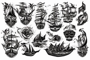 Burning ship tattoo idea