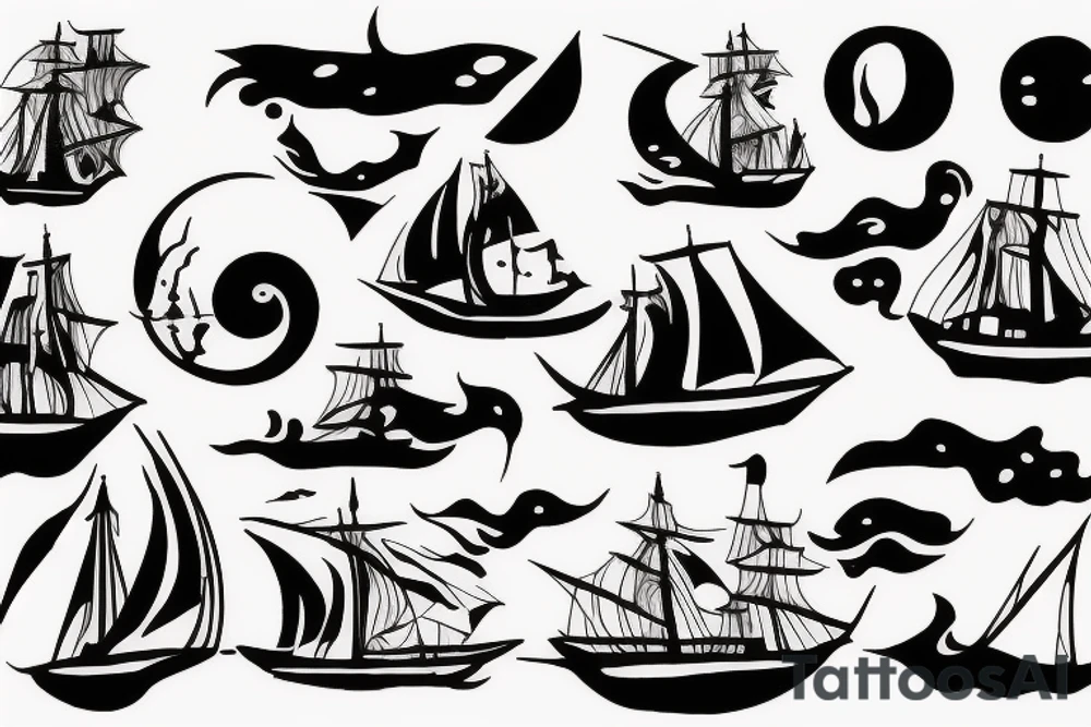 Burning ship tattoo idea