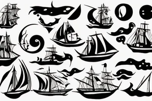 Burning ship tattoo idea