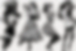 Pinup girl dancing and wearing a dress tattoo idea