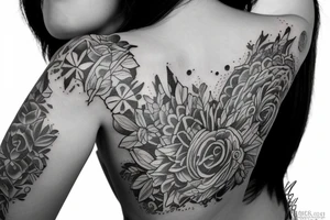 Girl wearing a dress looking over her shoulder and dancing tattoo idea
