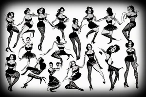 Pinup girl dancing tattoo idea