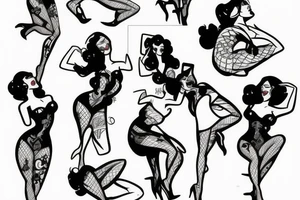 Pinup girl dancing tattoo idea