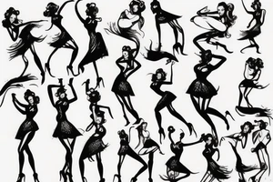 Pinup girl dancing tattoo idea