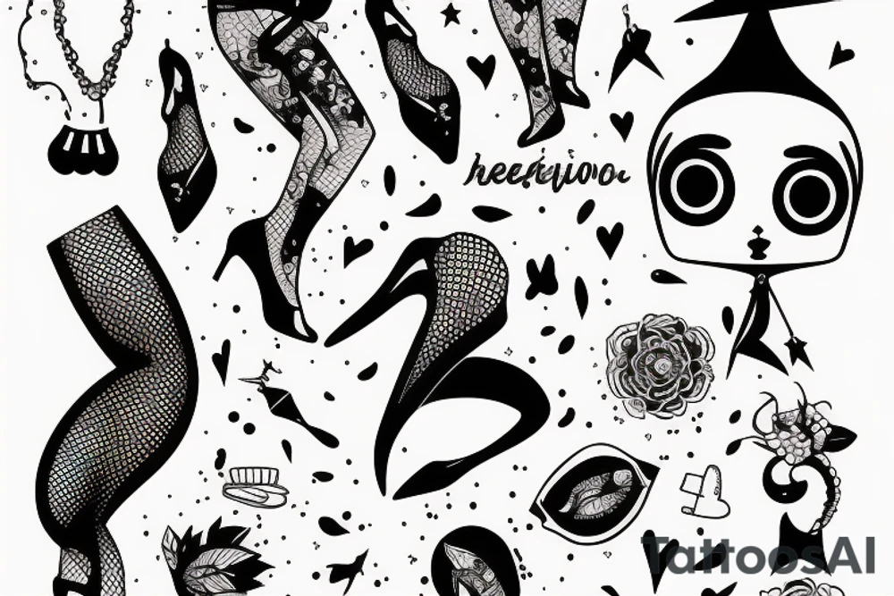 Pinup girl dancing tattoo idea