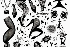 Pinup girl dancing tattoo idea