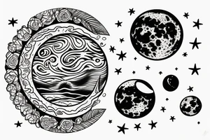 Moon rise in the rear view tattoo idea