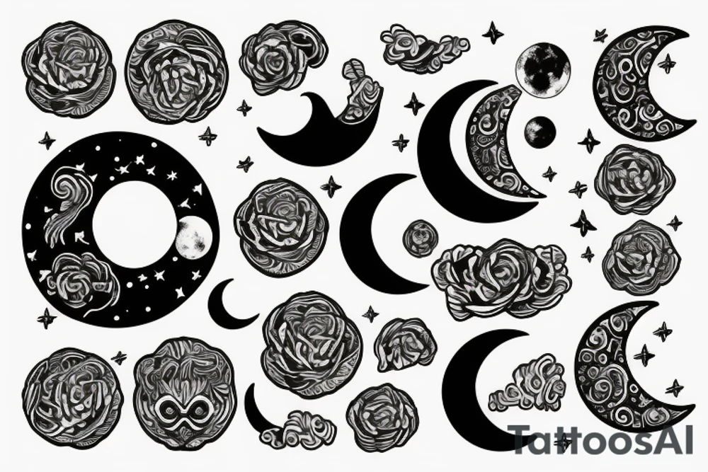 Moon rise in the rear view tattoo idea