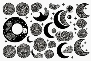 Moon rise in the rear view tattoo idea