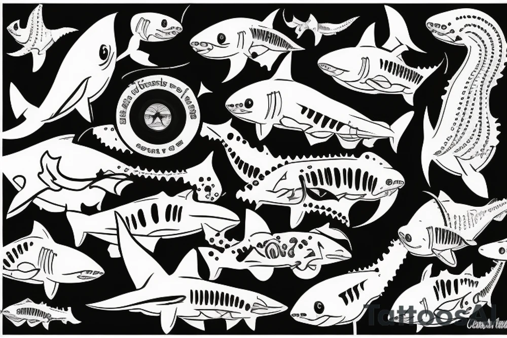 Bottom side of nursery shark tattoo idea