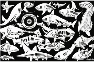 Bottom side of nursery shark tattoo idea