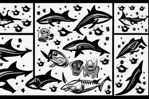 Bottom side of nursery shark tattoo idea