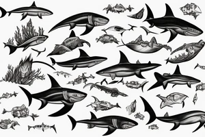 Bottom side of nursery shark tattoo idea