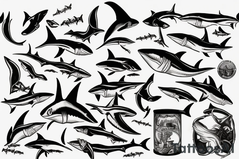 Bottom side of nursery shark tattoo idea