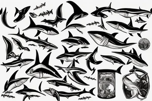 Bottom side of nursery shark tattoo idea