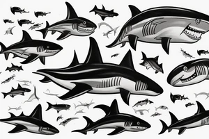 Under side of nursery shark tattoo idea