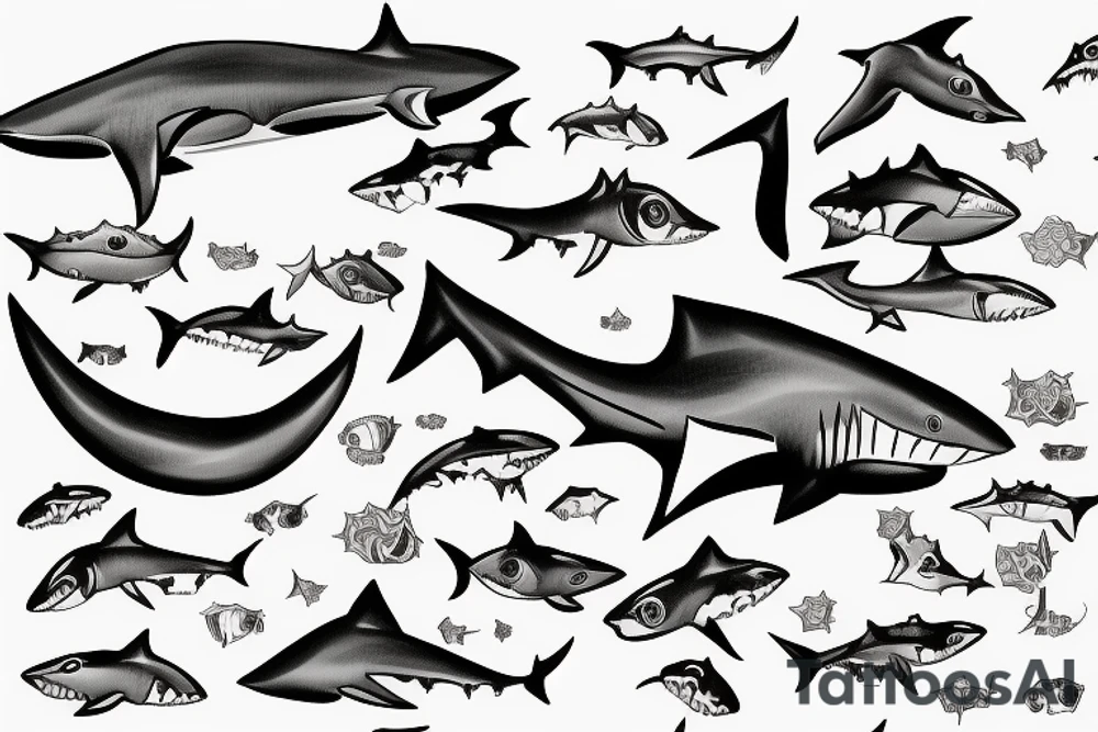 Under side of nursery shark tattoo idea