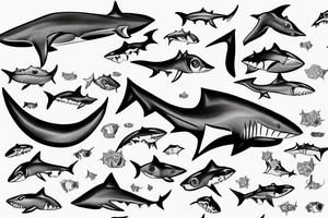 Under side of nursery shark tattoo idea