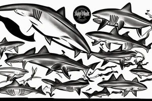 Under side of lemon shark tattoo idea