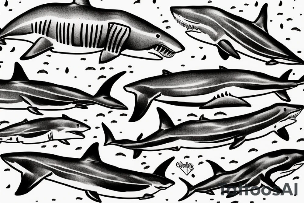 Great white shark simple tattoo idea