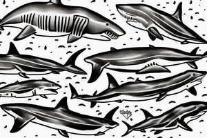 Great white shark simple tattoo idea