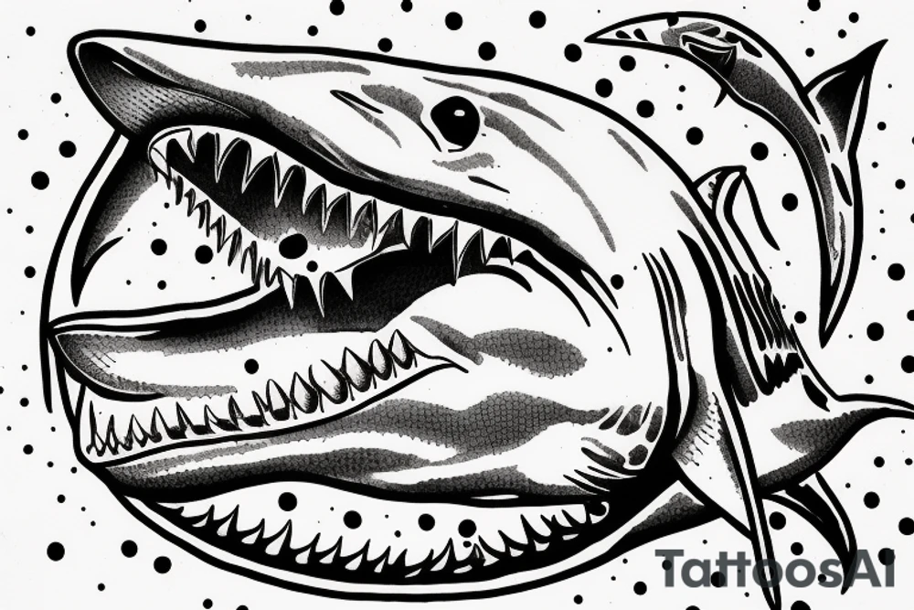 Great white shark simple tattoo idea