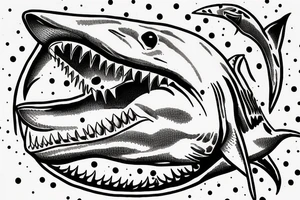 Great white shark simple tattoo idea