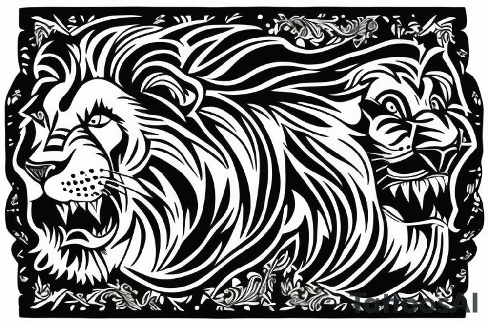 Hedges cut into lion from “The Shining” tattoo idea