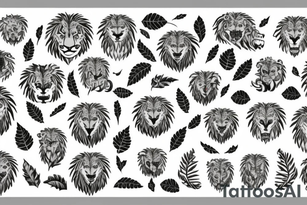 Leafy hedges shaped like a lion tattoo idea
